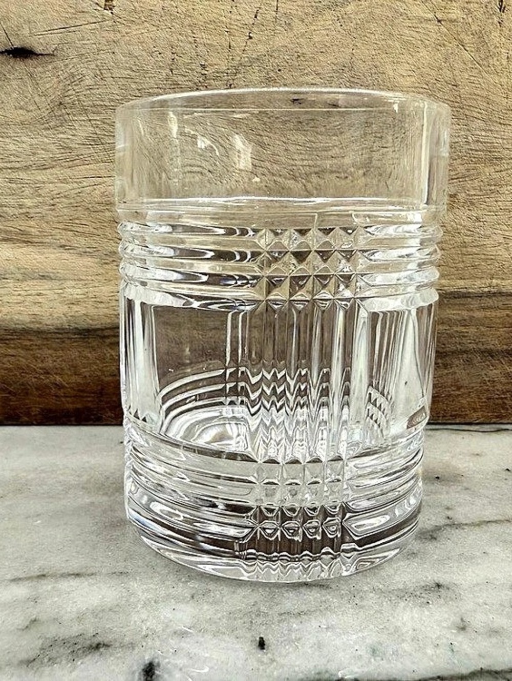 Ralph Lauren double old fashioned in Glen Plaid Crystal Tumbler